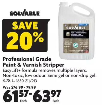 Home Hardware Professional grade paint & varnish stripper offer