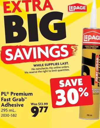 Home Hardware Pl premium fast grab adhesive offer