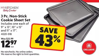 Home Hardware 3 pc. non-stick cookie sheet set offer