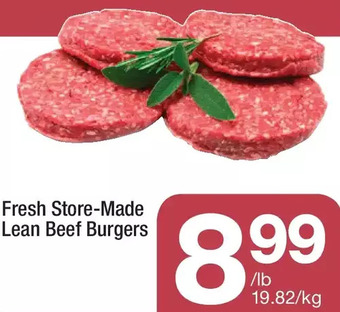 Highland Farms Fresh store-made lean beef burgers offer