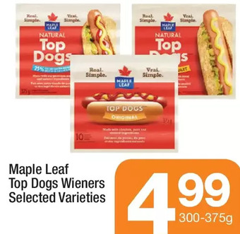Highland Farms Maple leaf top dogs wieners offer