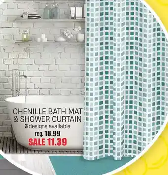 Fabricville Chenille bath mat & shower curtain offer