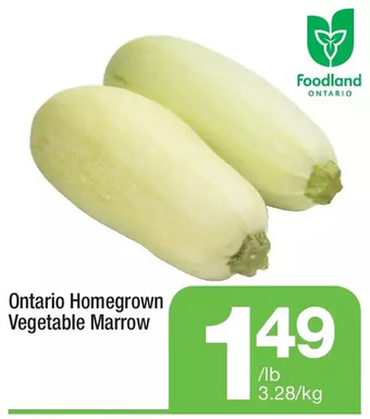 Highland Farms Ontario homegrown vegetable marrow offer