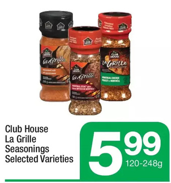 Highland Farms Club house la grille seasonings offer