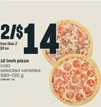 Valu-mart 12 inch pizza offer