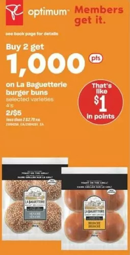 Valu-mart La baguetterie burger buns offer