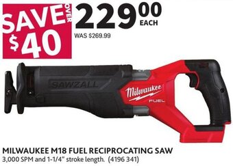 Co-op Milwaukee M18 Fuel Reciprocating Saw offer