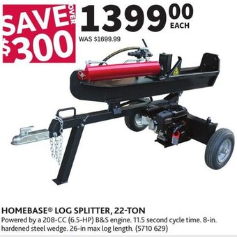 Co-op Homebase Log Splitter, 22-Ton offer