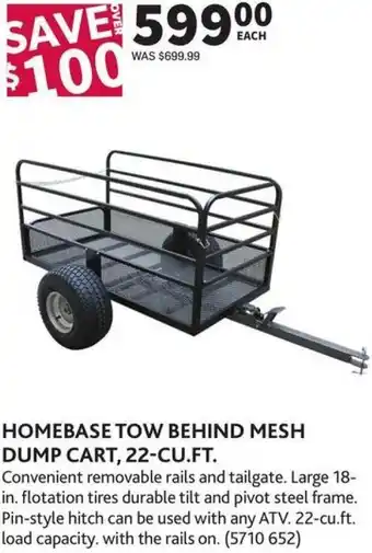 Co-op Homebase Tow Behind Mesh Dump Cart, 22-Cu. Ft. offer