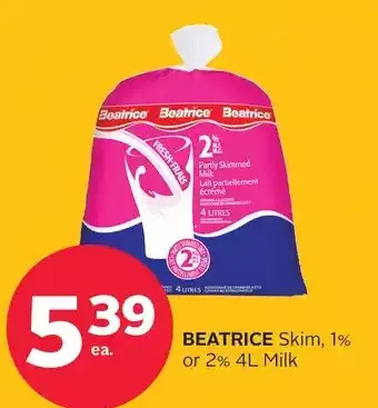 Rexall Beatrice skim, 1% or 2% milk offer