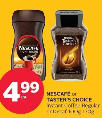 Rexall Nescafé or taster's choice instant coffee regular or decaf offer