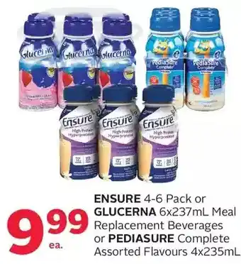 Rexall Ensure or glucerna meal replacement beverages or pediasure complete flavours offer