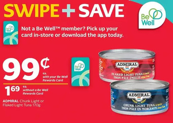 Rexall Admiral chunk light or flaked light tuna offer