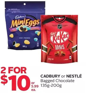 Rexall Cadbury or nestlé bagged chocolate offer