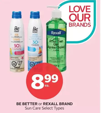 Rexall Be better or rexall brand sun care offer