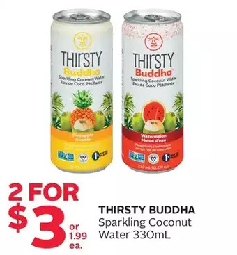 Rexall Thirsty buddha sparkling coconut water offer