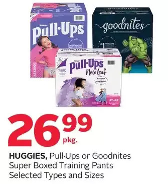 Rexall Huggies, pull-ups or goodnites super boxed training pants offer