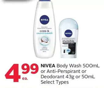 Rexall Nivea body wash or anti-perspirant or deodorant offer