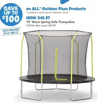 Toys R us Plum 10ft wave springsafe trampoline and enclosure offer