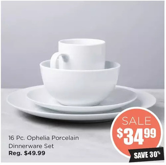 Kitchen Stuff Plus 16 pc. ophelia porcelain dinnerware set offer