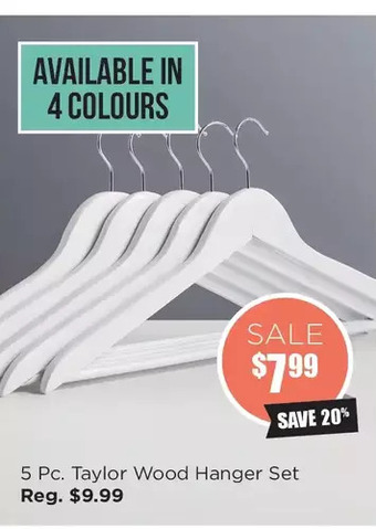 Kitchen Stuff Plus 5 pc. taylor wood hanger set offer