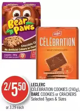 Shoppers Drug Mart Leclerc celebration cookies, dare cookies or crackers offer