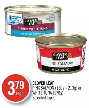 Shoppers Drug Mart Clover leaf pink salmon or white tuna offer
