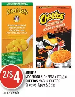 Shoppers Drug Mart Annie's macaroni & cheese or cheetos mac 'n cheese offer