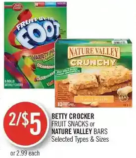 Shoppers Drug Mart Betty crocker fruit snacks or nature valley bars offer