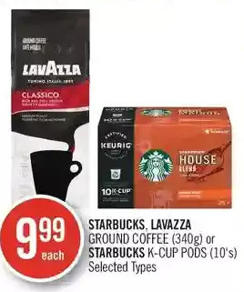 Shoppers Drug Mart Starbucks, lavazza ground coffee or starbucks k-cup pods offer