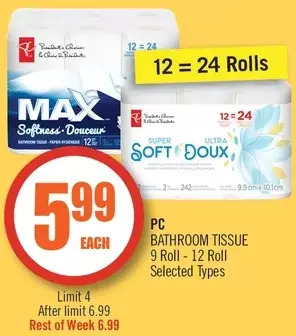 Shoppers Drug Mart Pc bathroom tissue offer