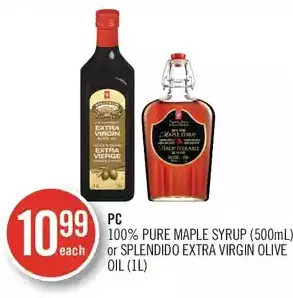 Shoppers Drug Mart Pc 100% pure maple syrup or splendido extra virgin olive oil offer
