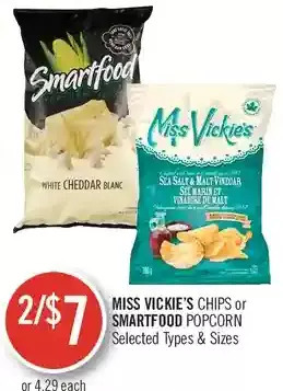 Shoppers Drug Mart Miss vickie's chips or smartfood popcorn offer