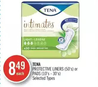 Shoppers Drug Mart Tena protective liners or pads offer