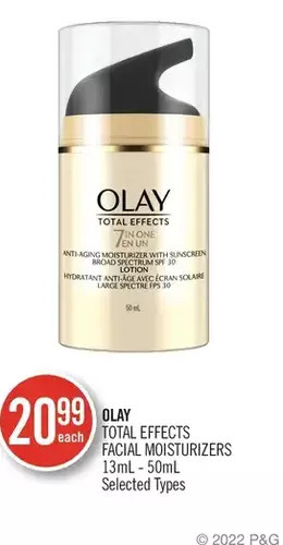 Shoppers Drug Mart Olay total effects facial moisturizers offer