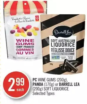 Shoppers Drug Mart Pc wine gums, panda or darrell lea soft liquorice offer
