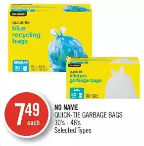 Shoppers Drug Mart No name quick-tie garbage bags offer