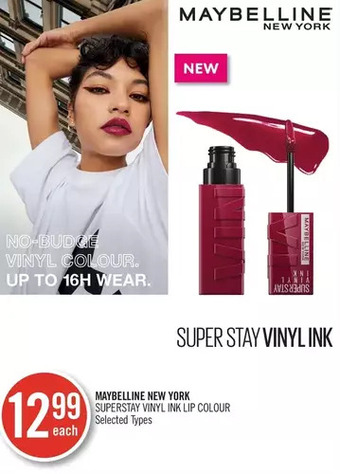 Shoppers Drug Mart Maybelline new york superstay vinyl ink lip colour offer