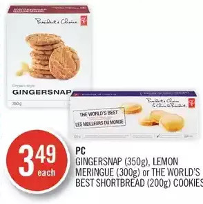 Shoppers Drug Mart Pc gingersnap, lemon meringue or the world's best shortbread cookies offer