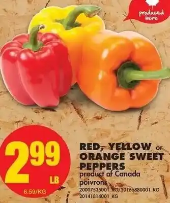 No Frills Red, Yellow or Orange Sweet Peppers 6.59kg offer
