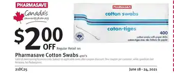 Pharmasave Pharmasave Cotton Swabs offer