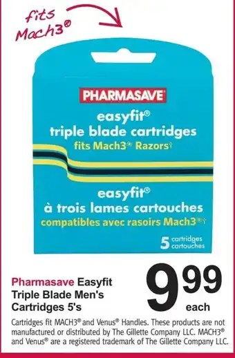 Pharmasave Easyfit Triple Blade Men's Cartridges 5's offer