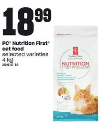 Zehrs Markets Pc nutrition first cat food offer