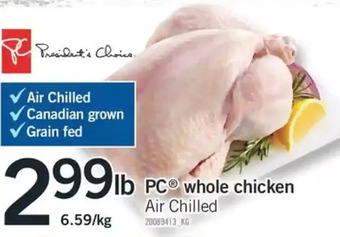 Fortinos Pc whole chicken offer