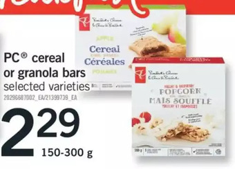 Fortinos Pc cereal or granola bars offer