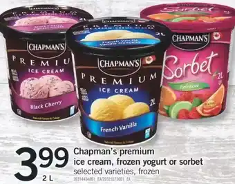 Fortinos Chapman's premium ice cream, frozen yogurt or sorbet offer