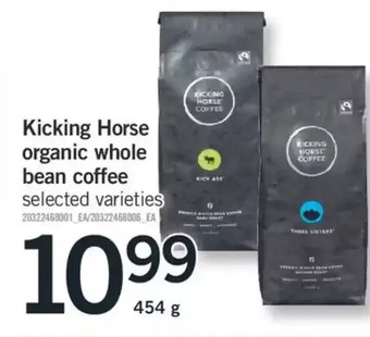 Fortinos Kicking horse organic whole bean coffee offer