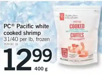 Fortinos Pc pacific white cooked shrimp offer
