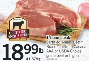 Fortinos T-bone steak offer