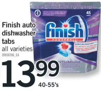 Fortinos Finish auto dishwasher tabs offer